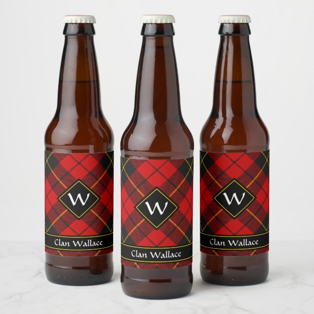 Clan Wallace Tartan Beer Flaschenetikett Bierflaschenetikett (Flaschen)