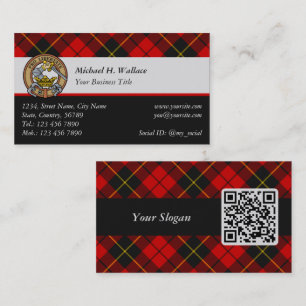 Clan Wallace Tartan Business Card Visitenkarte