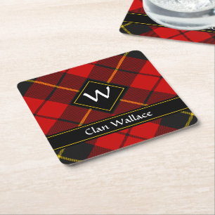Clan Wallace Tartan Carré Dessous de verre papier