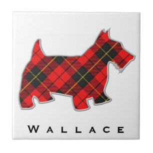 Clan Wallace Tartan Expressions Scottie Hund Fliese