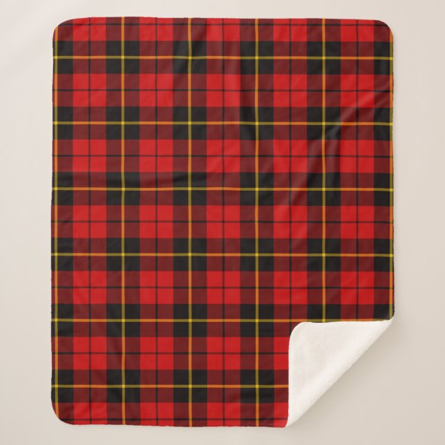 Clan Wallace Tartan Kariert Sherpadecke (Vorderseite)