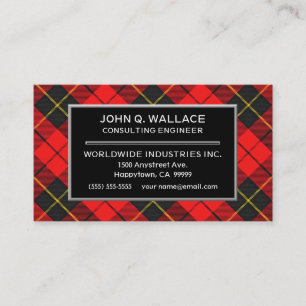Clan Wallace Tartan Kariert Visitenkarte
