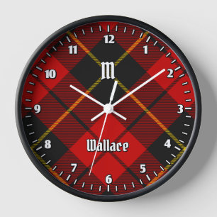 Clan Wallace Tartan Large Clock Uhr
