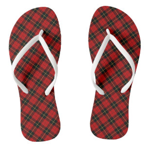 Clan Wallace Tartan Scottish Red und Black Kariert Flip Flops