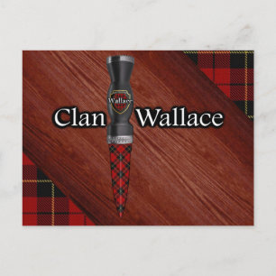 Clan Wallace Tartan Sgian Dubh Klinge Postkarte