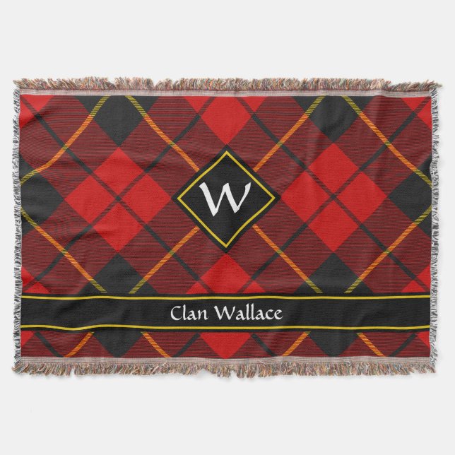 Clan Wallace Tartan Throw Blanket Decke (Vorderseite)
