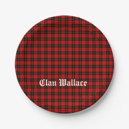 Clan Wallace Tartan und Text Pappteller
