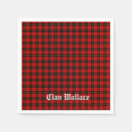 Clan Wallace Tartan und Text Serviette
