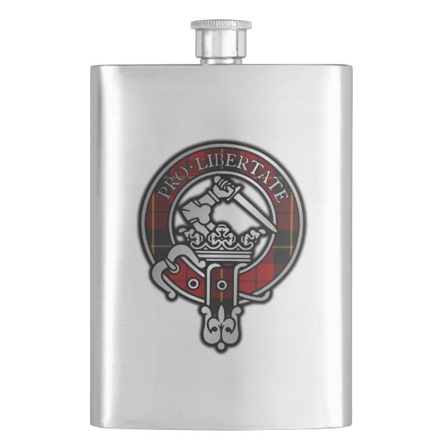 Clan Wallace Tartan Wappen Flachmann (Vorderseite)