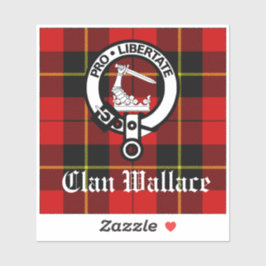 Clan Wallace Wappen Abzeichen und Tartan Aufkleber
