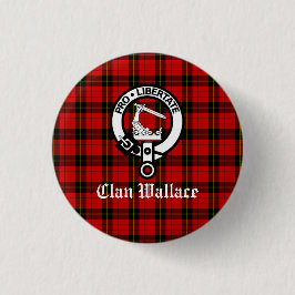 Clan Wallace Wappen Abzeichen und Tartan Button