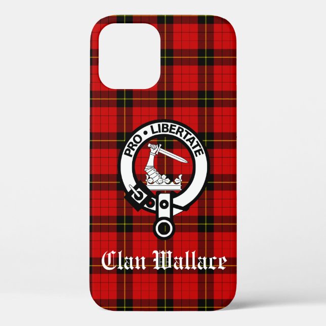 Clan Wallace Wappen Abzeichen und Tartan Case-Mate iPhone Hülle (Rückseite)