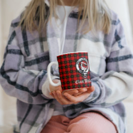 Clan Wallace Wappen Abzeichen und Tartan Kaffeetasse