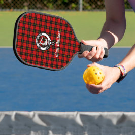 Clan Wallace Wappen Abzeichen und Tartan Pickleball Schläger