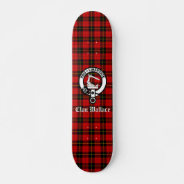Clan Wallace Wappen Abzeichen und Tartan Skateboard