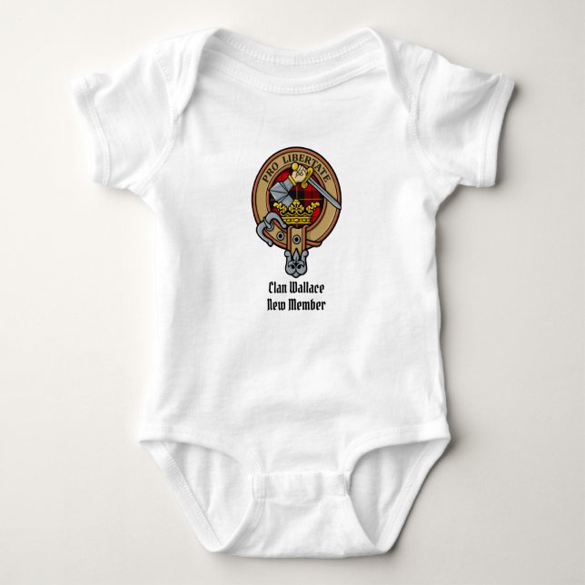 Clan Wallace Wappen Baby Bodysuit Strampler (Vorderseite)