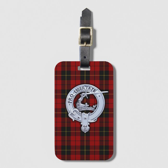 Clan Wallace Wappen & Tartan Gepäckanhänger (Vorderseite Vertikal)