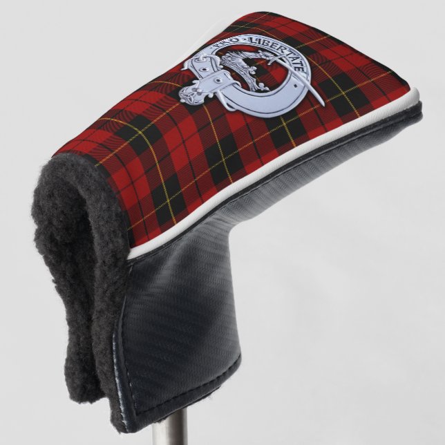 Clan Wallace Wappen & Tartan Golf Headcover (3/4 Vorderseite)