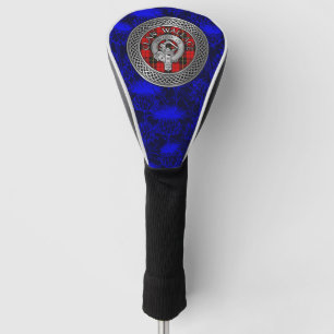 Clan Wallace Wappen & Tartan Knot on Thistle Golf Headcover