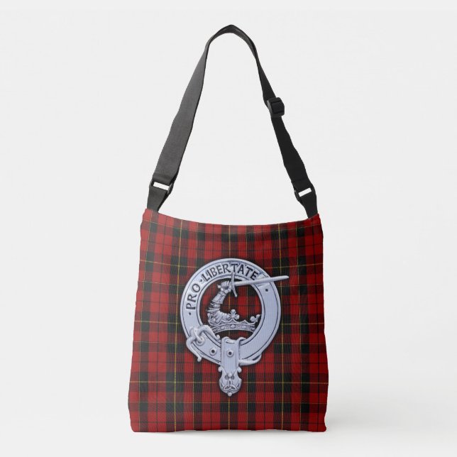 Clan Wallace Wappen & Tartan Tragetaschen Mit Langen Trägern (Vorderseite)
