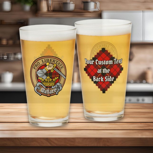 Clan Wallace Wappen über Tartan Glas (Von Creator hochgeladen)