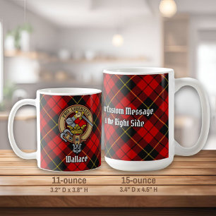 Clan Wallace Wappen über Tartan Kaffeetasse
