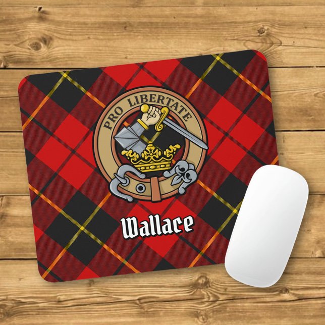 Clan Wallace Wappen über Tartan Mousepad (Von Creator hochgeladen)