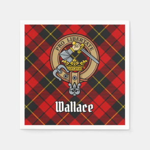 Clan Wallace Wappen über Tartan Serviette