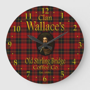 Clan Wallace's Old Stirling Bridge Coffee Co. Große Wanduhr