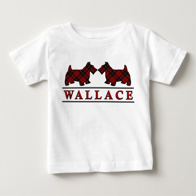 Clan-WallaceScottie verfolgt schottischen Baby T-shirt (Vorderseite)