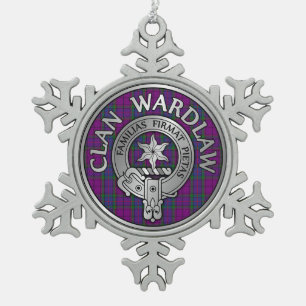Clan Wardlaw Wappen & Tartan Schneeflocken Zinn-Ornament