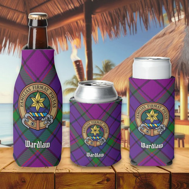 Clan Wardlaw Wappen über Tartan Flaschenkühler (Von Creator hochgeladen)