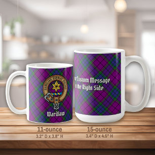 Clan Wardlaw Wappen über Tartan Kaffeetasse