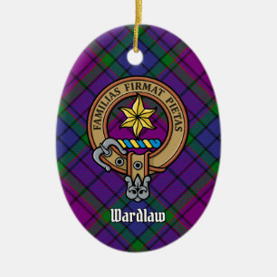 Clan Wardlaw Wappen über Tartan Keramik Ornament