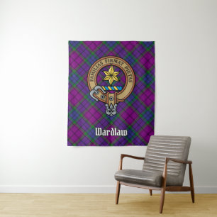 Clan Wardlaw Wappen über Tartan Wandteppich
