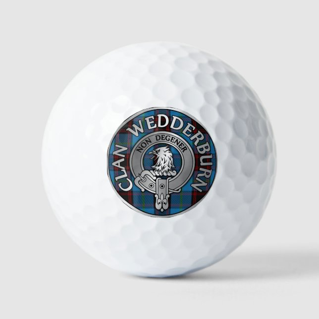 Clan Wedderburn Wappen & Tartan Golfball (Vorderseite)