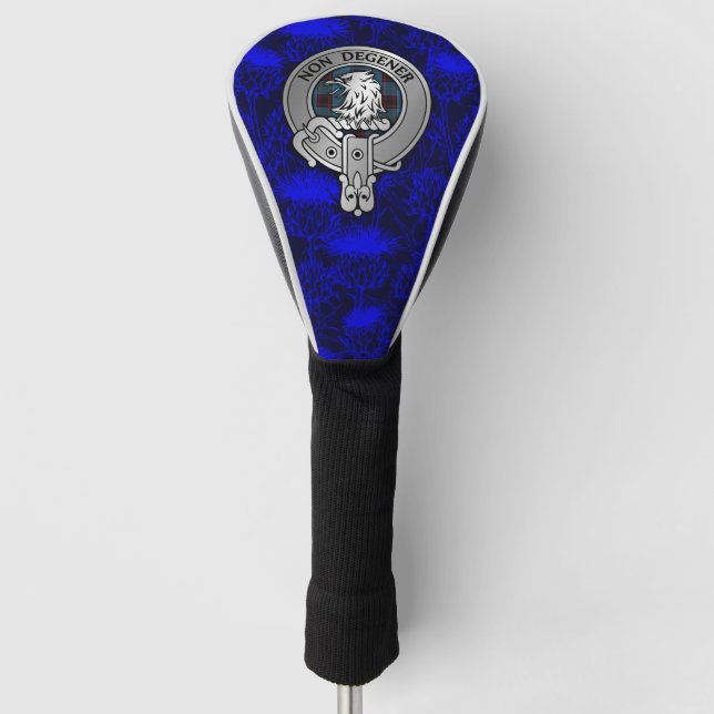 Clan Wedderburn Wappen & Tartan on Thistle Golf Headcover (Vorderseite)
