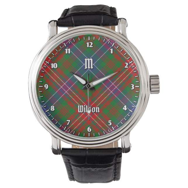 Clan Wilson Modern Tartan Armbanduhr (Vorderseite)