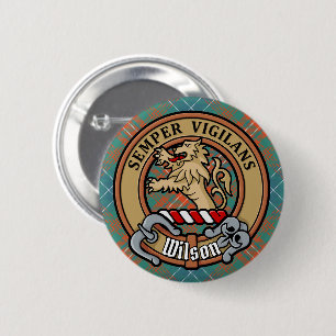 Clan Wilson Wappen über antikes Tartan Button