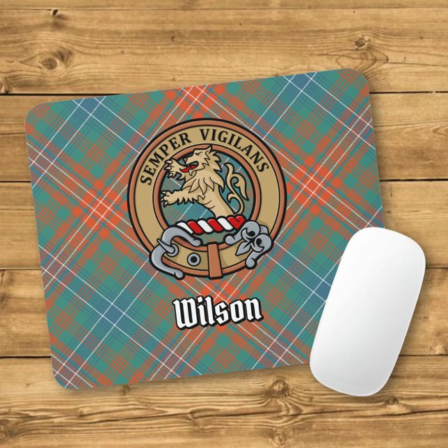 Clan Wilson Wappen über antikes Tartan Mousepad (Von Creator hochgeladen)