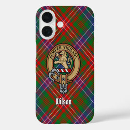 Clan Wilson Wappen über das moderne Tartan iPhone 16 Hülle
