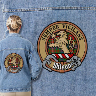 Clan Wilson Wappen über das moderne Tartan Jeansjacke