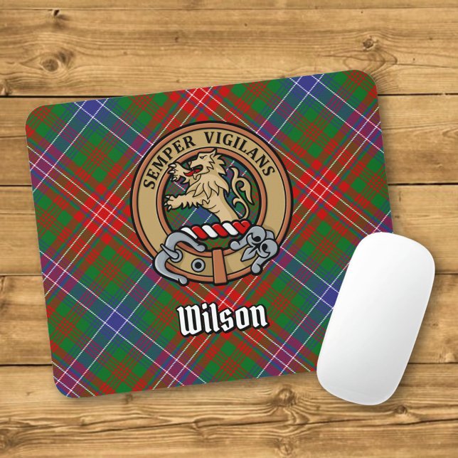 Clan Wilson Wappen über das moderne Tartan Mousepad (Von Creator hochgeladen)