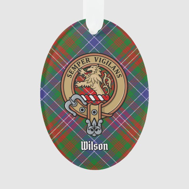 Clan Wilson Wappen über das moderne Tartan Ornament (Vorderseite)
