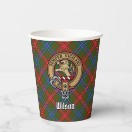 Clan Wilson Wappen über das moderne Tartan Pappbecher