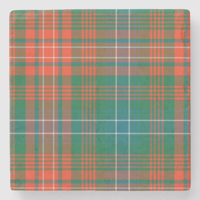 Clan-Wilsontartan-karierter SteinUntersetzer (Vorderseite)