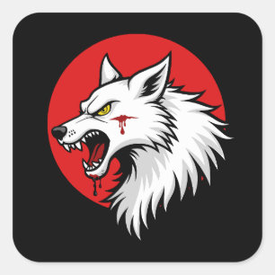 Clan Wolf Dragoons Battletech-Clan Quadratischer Aufkleber