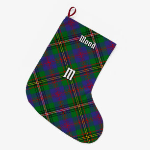 Clan Wood Tartan Großer Weihnachtsstrumpf