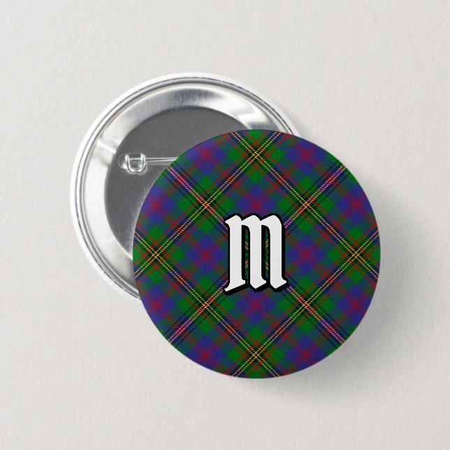 Clan Wood Tartan Knopf Button (Vorne & Hinten)