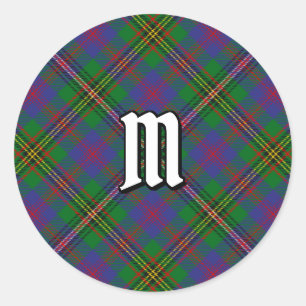 Clan Wood Tartan Runder Aufkleber